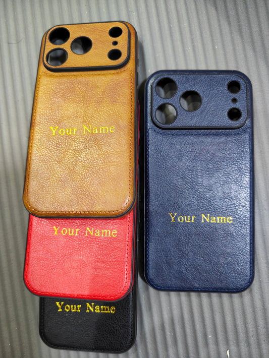 Personlized Embossed Leather Phone Case, Custom Shockproof Cover For iPhone