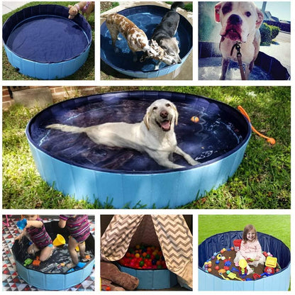Portable Foldable Dog Paddling Pool - 2  Sizes & 2 Colours