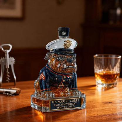 USMC 250th Anniversary Devil Dog Whiskey Bottle